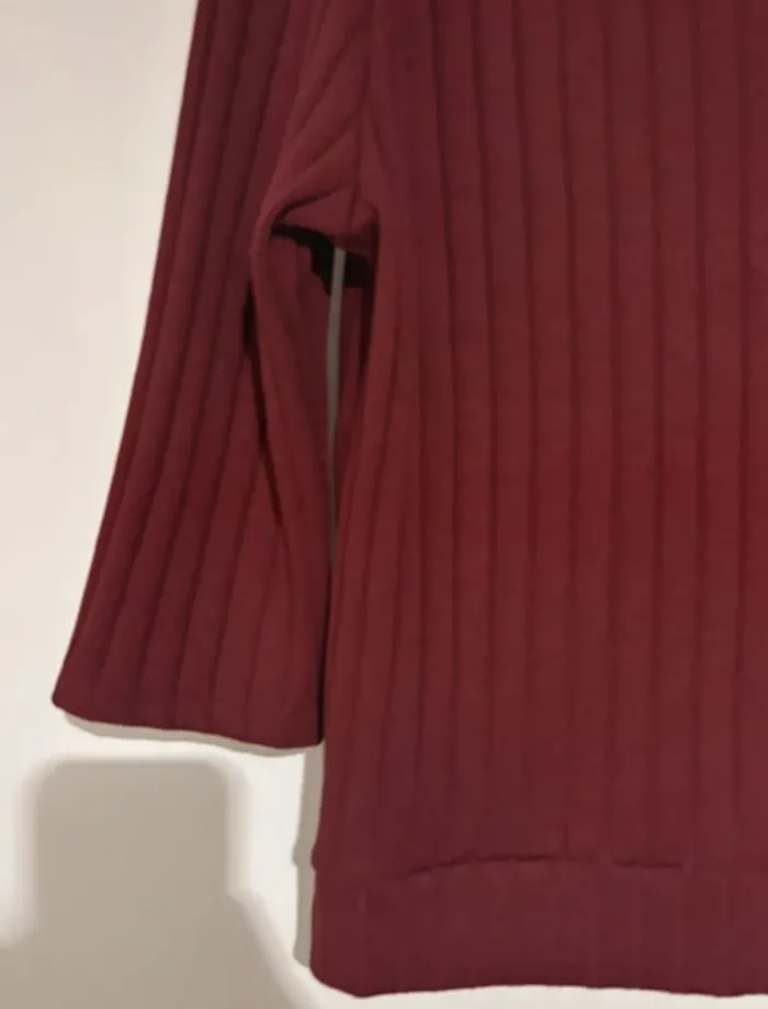 Pull bordeaux côtelé Cache Cache taille M - photo numéro 6