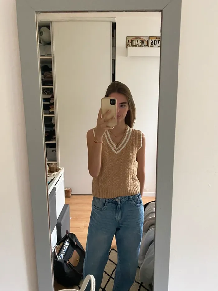 Pull sans manches beige - Freshman 1996