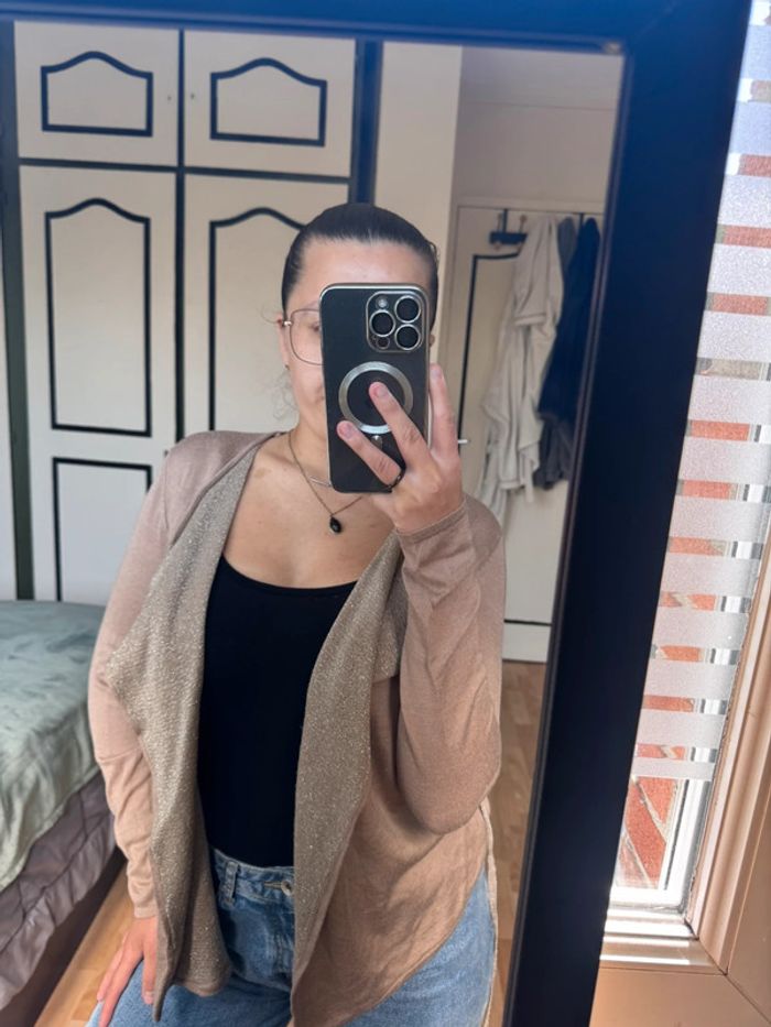 Gilet beige avec ceinture - photo numéro 2