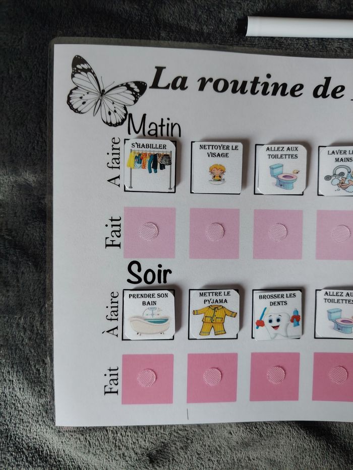 Fiche d'activité pour fille m'a routine du matin et du soir - photo numéro 3