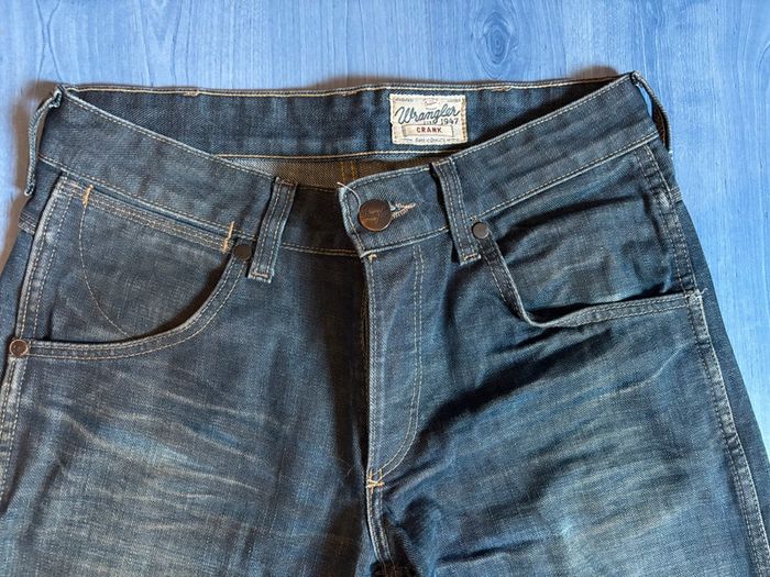 Jean brut blanchi Wrangler W31 L32 crank - photo numéro 3