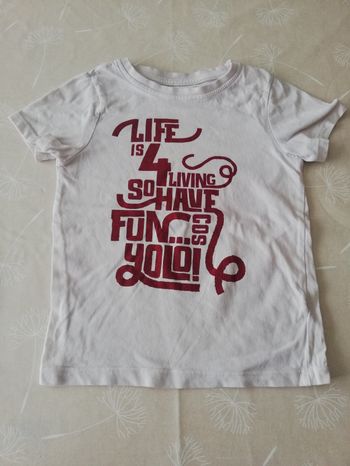 Tee shirt blanc manches courtes 4 ans orchestra