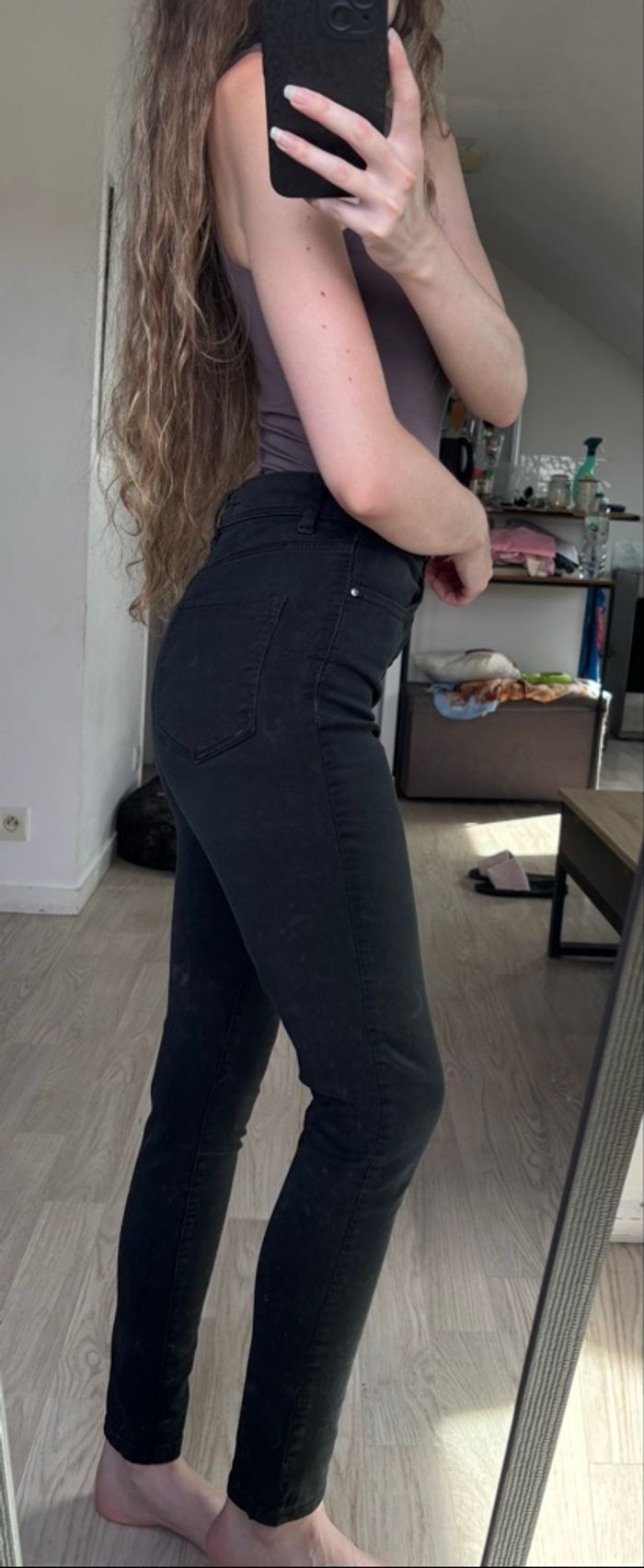 Jeans skinny taille haute noir Jennyfer très bon état - photo numéro 3