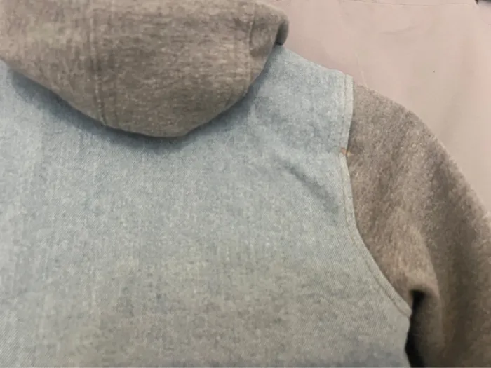 veste en jean bi matière - photo numéro 5