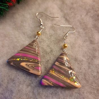 Boucles d'oreilles pendante avec pâte polymere