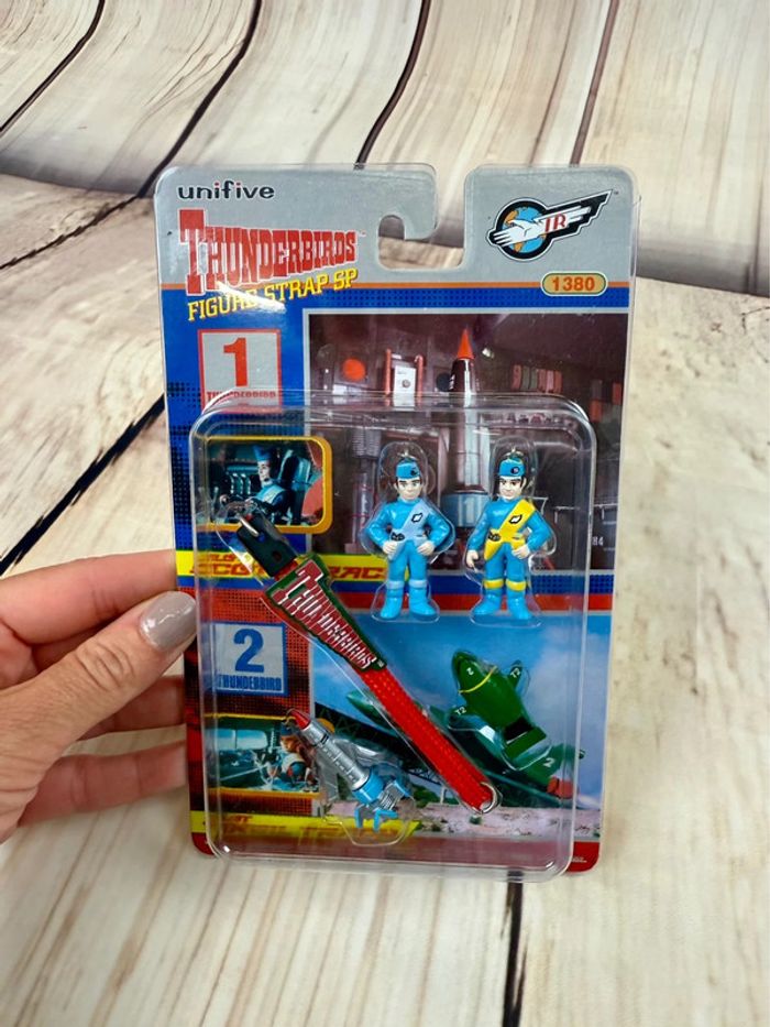 Collector Thunderbirds Unifive Scott Virgil Shinsha Figure Strap #1 #2 Vehicle Pilot 1999 - photo numéro 3
