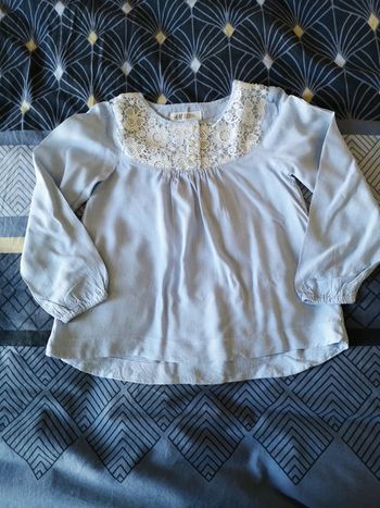 Blouse rayée et dentelle 7 ans h&m