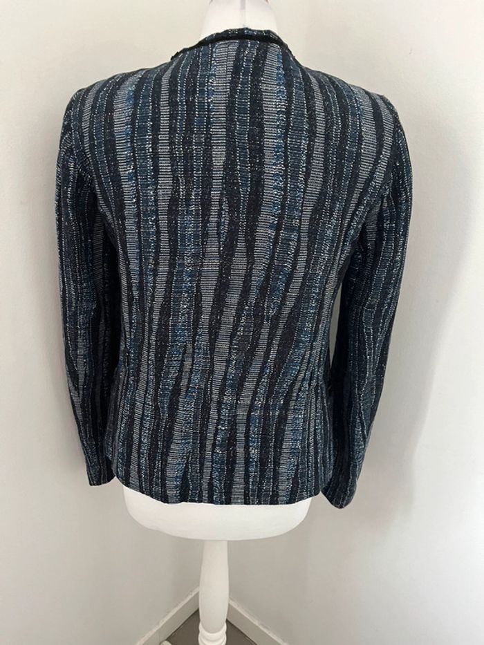 Veste rayée bleu gris ikks M - photo numéro 5