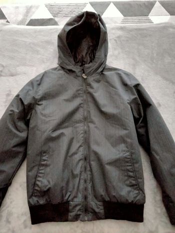 Manteau gris foncé chiné à capuche Firefly