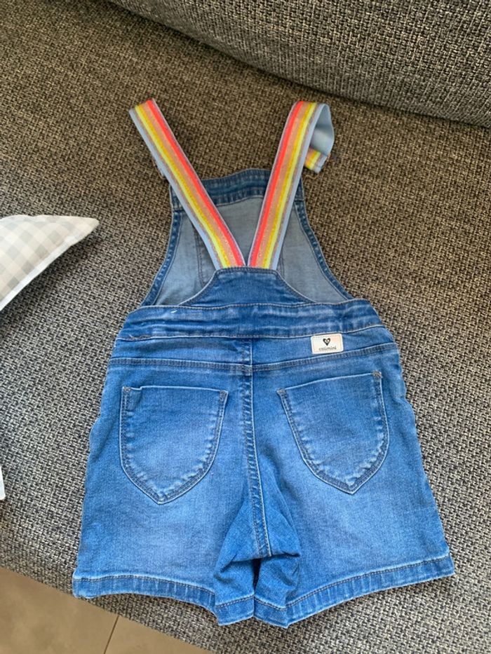 Salopette courte en jean, Catimini, 4 ans comme neuve - photo numéro 4