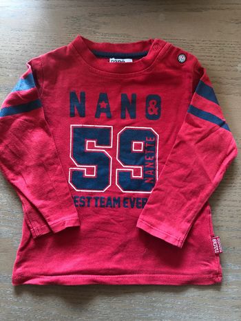 T-shirt rouge manches longues 12 mois
