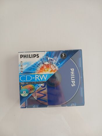 Pack de 5 CD-RW Philips - 700MB - Neufs