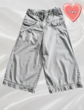 Pantacourt large beige fille 7 ans