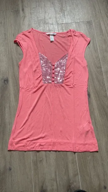 Haut rose à paillette h&M