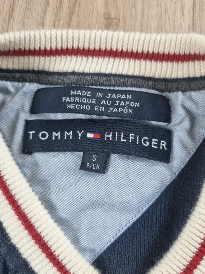 Pull a col V sans manche bleue Tommy Hilfiger Homme Taille XS - photo numéro 3