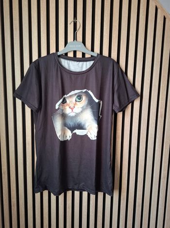 Haut tee shirt noir chat T 40