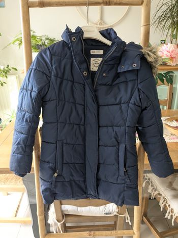 Doudoune fille bleu marine à capuche  9-10ans