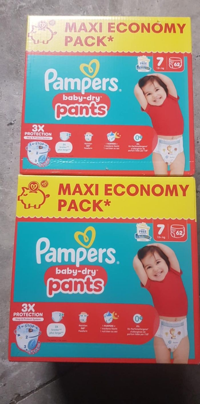 2 boîte de couche Pampers pants taille 7 a 50€