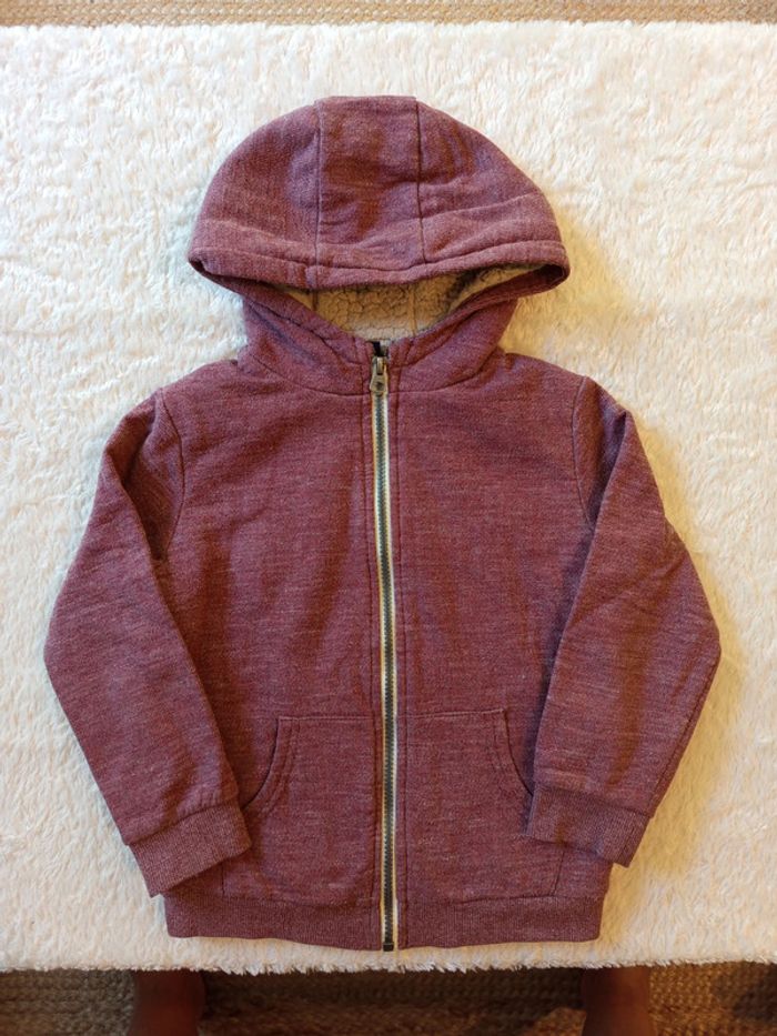 Sweat doublé sherpa zippé à capuche Kiabi en 6 ans