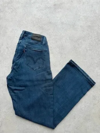 Jeans Levi's 529 W28 FR38 L30 coupe droite bleu marine Femme Women pan581b