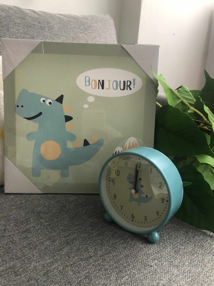 Réveil et cadre dinosaure pour enfants