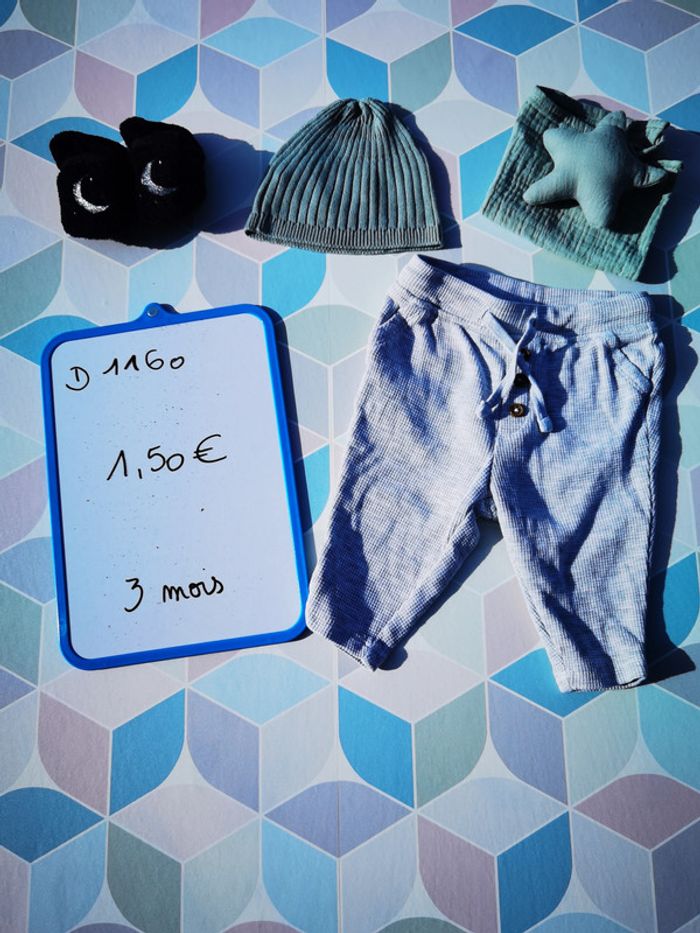 D1160 - pantalon garçon 3 mois