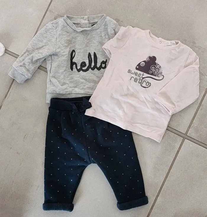 Gros lot de vêtements printemps fille - taille 3 mois - 20 pièces - photo numéro 7