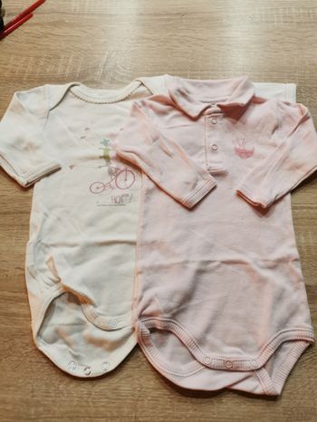 Lot de 3 bodies bébé fille 3mois petit bateau TBE