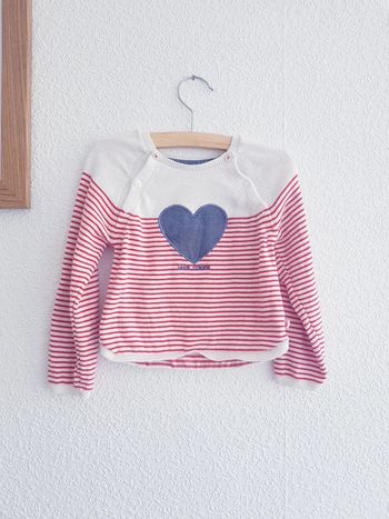 Obaïbi - Pull marinière longues manches en tricot fine jauge (2 ans)