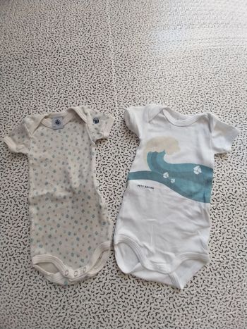 Lot de 2 bodys Petit Bateau – 3 mois neufs