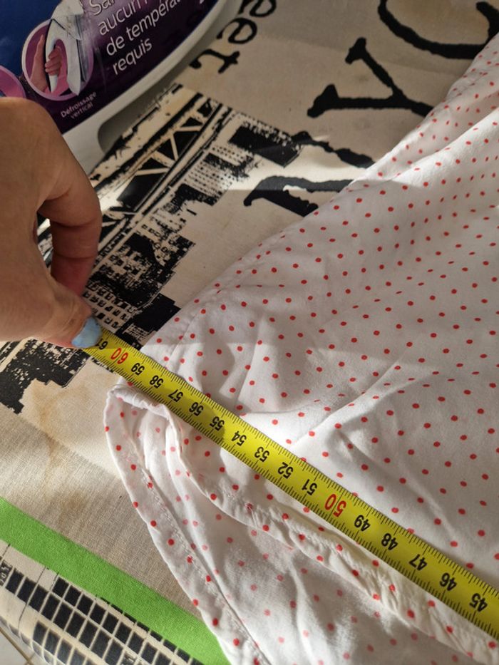 T shirt débardeur haut sans manche blanc petits points rouge rose taille 46 marque Camaïeu - photo numéro 8