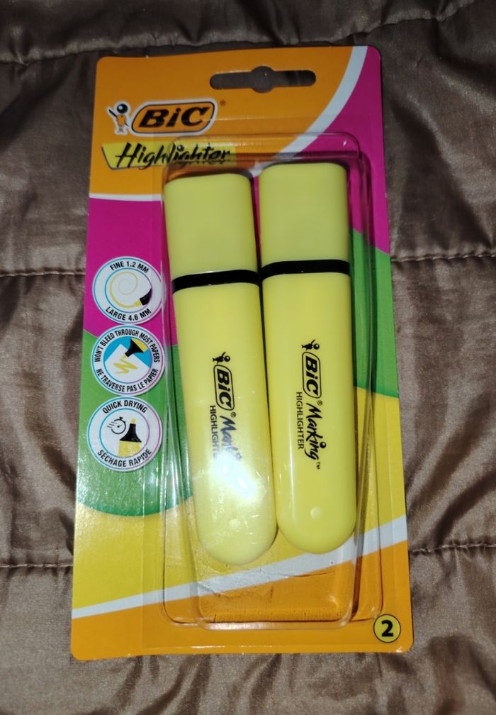 2 fluos bic highlighter neuf