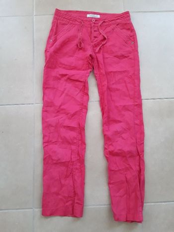 Pantalon lin fuschia 36 CLOCKHOUSE CA TBE