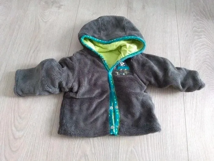 Veste peluche réversible doux et chaud Orchestra 3 mois garçon