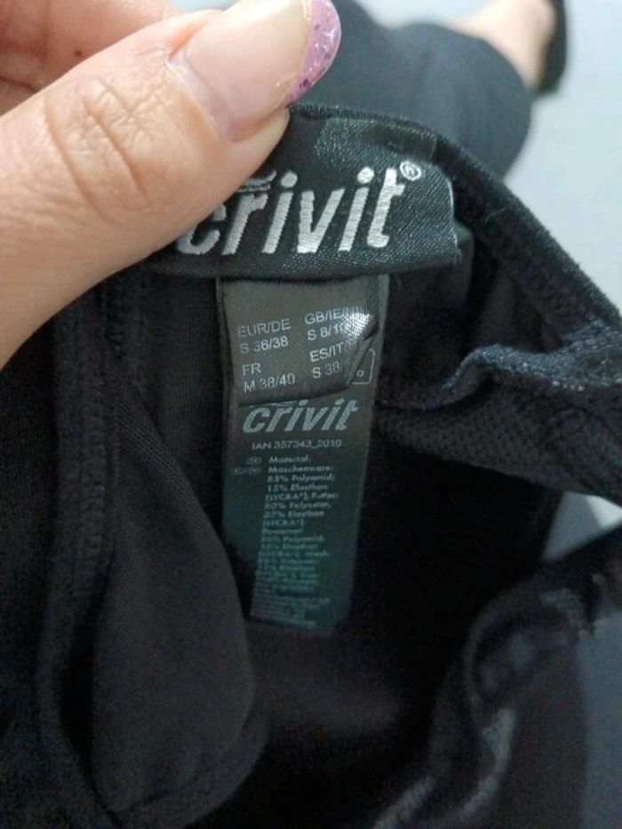C61 brassière noir/violet Crivit M - photo numéro 3