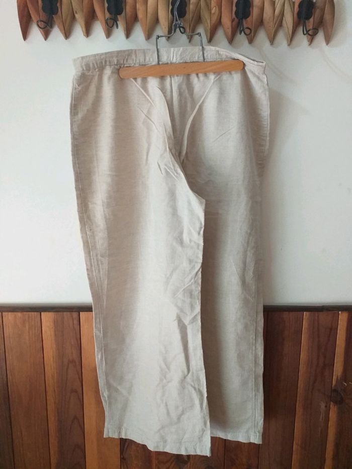 Pantalon droit crème - photo numéro 2