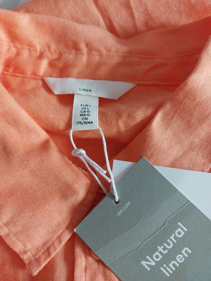 Très jolie chemise en lin orange - photo numéro 6
