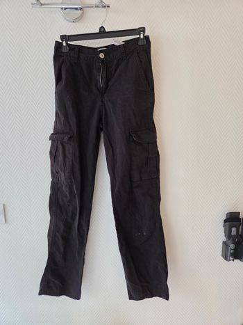 Jean cargo noir oversize