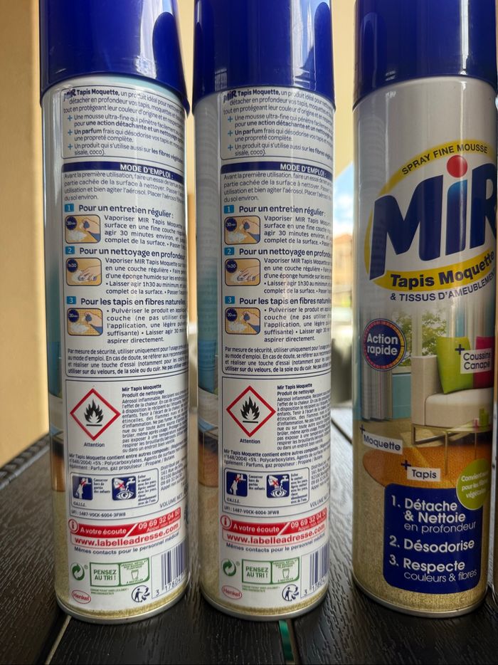 Lot de 5 Mir tapis , moquette nettoyant - photo numéro 3
