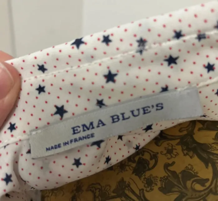 Chemise étoiles et pois Emma blués taille. 38 - photo numéro 3