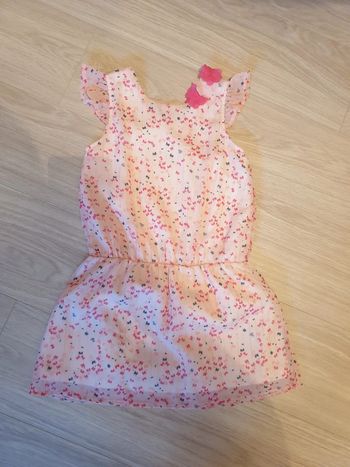 Robe 8 ans rose fleurs avec doublure