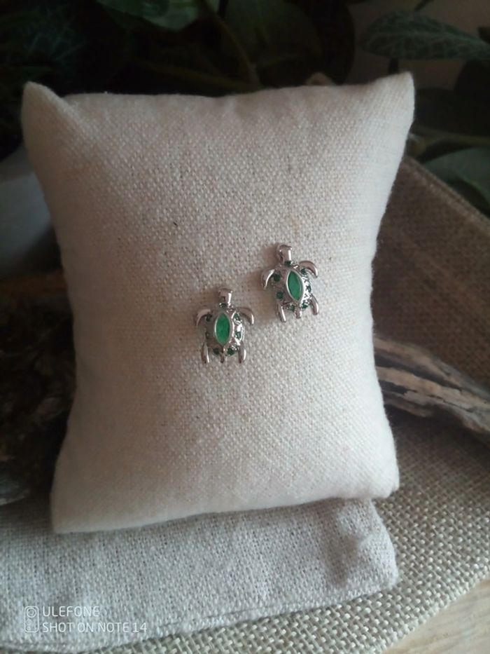 Boucles d'oreilles tortues argentées