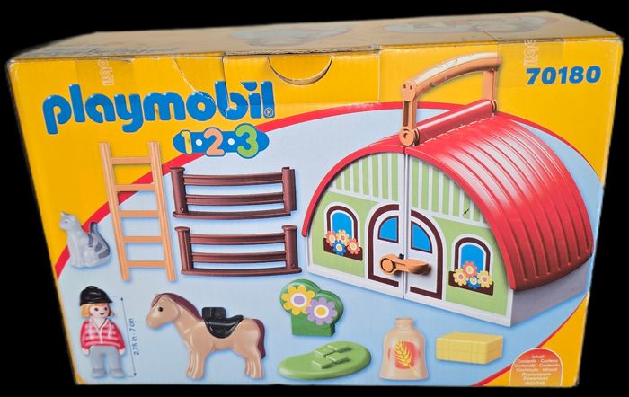 123 playmobil ferme transportable 70180 complète avec boite - photo numéro 9