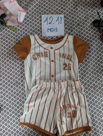 Tenue baseball bébé garçon 12/18 mois