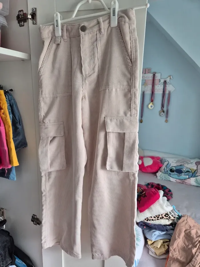 Pantalon côtelé beige