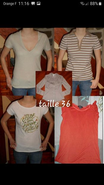 Lot 5 Tshirts femme taille 36