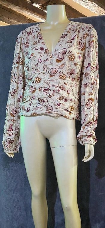Blouse  court  à  fleurs écu taille 46  kiabi