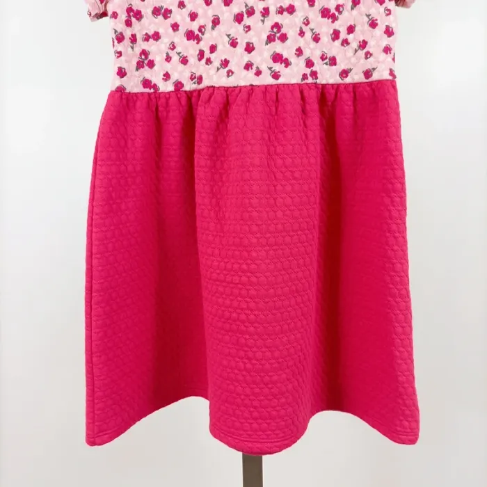 Robe fille imprimé fleuri rose fuchsia CMT Atelier – taille 8 ans estimé A1095 - photo numéro 9
