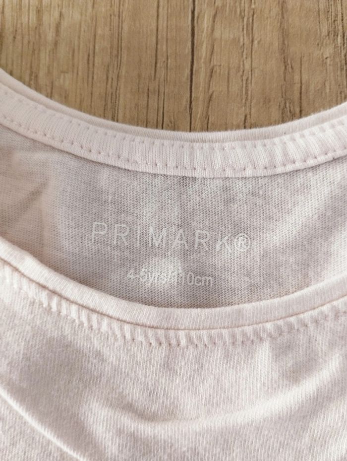 T-shirt manches courtes fille rose pâle taille 4/5 ans 110 Primark - photo numéro 3