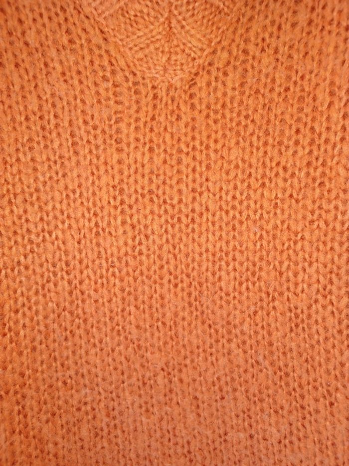 Lot de 2 pulls longs col V Mim gris perle et orange cuivré taille 0 - photo numéro 14